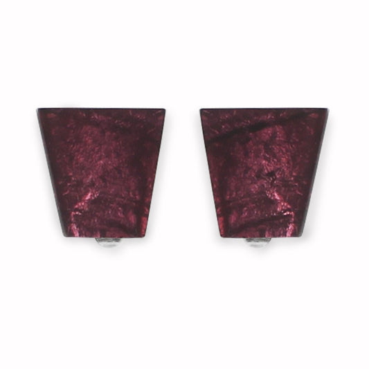 Plum Aztec Clip Earrings | The Jewellery Stop