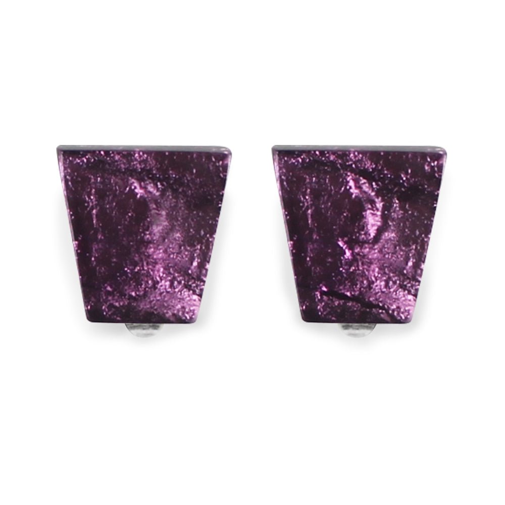 Purple Aztec Clip Earrings | The Jewellery Stop