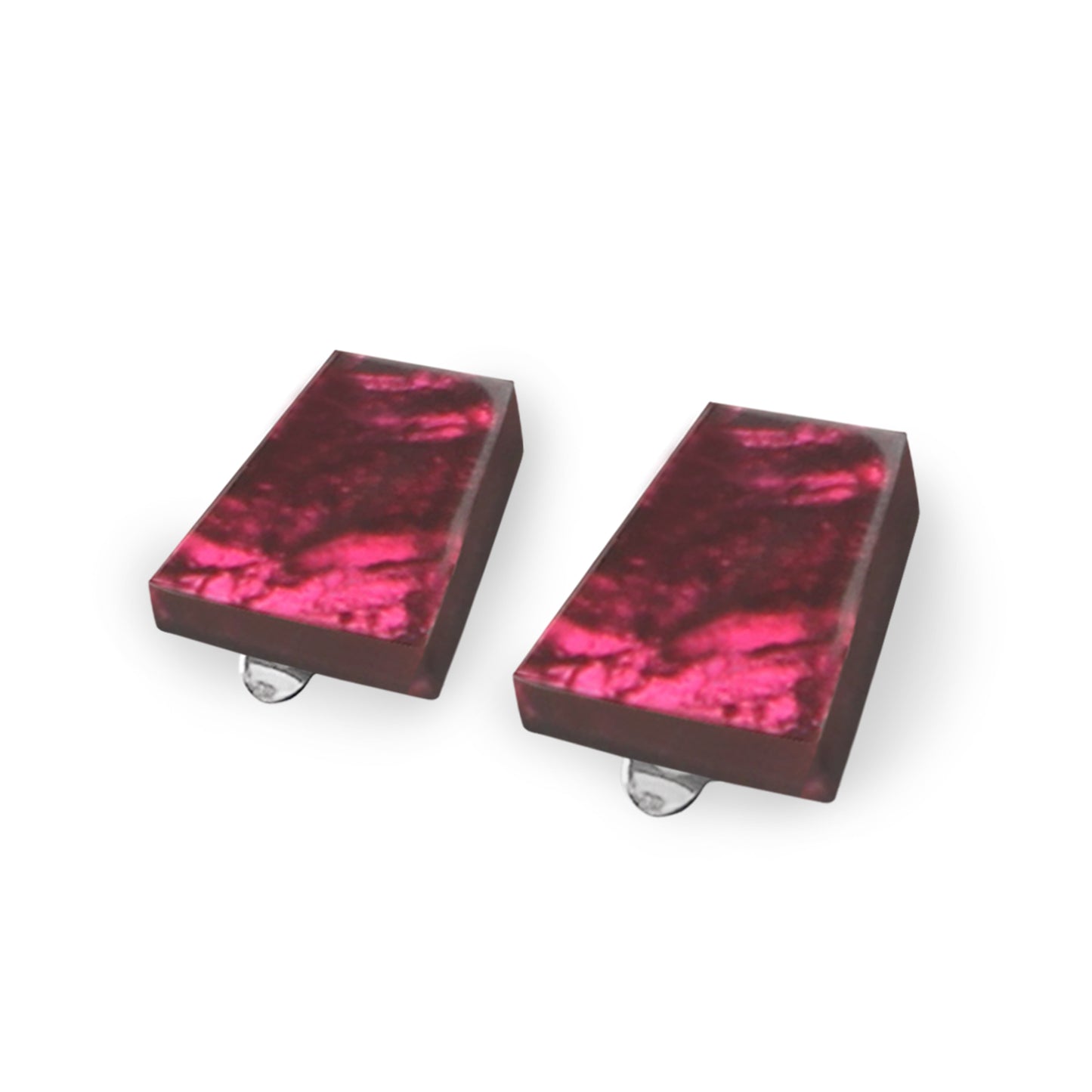 Raspberry Aztec Clip Earrings | The Jewellery Stop