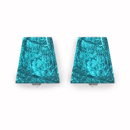 Teal Aztec Clip Earrings | The Jewellery Stop