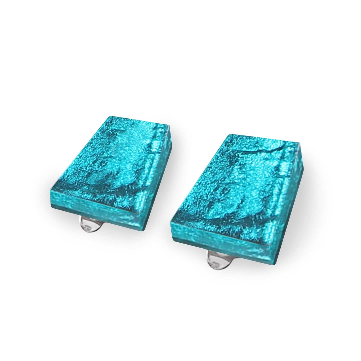 Teal Aztec Clip Earrings | The Jewellery Stop