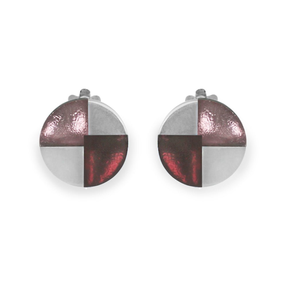Plum Mosaic Clip Earrings | The Jewellery Stop