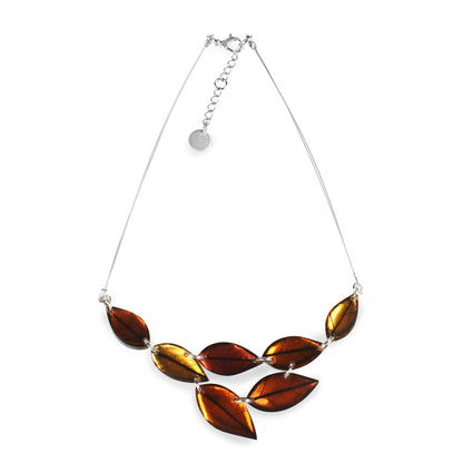 Paprika Skeletal Leaf Combi Necklace | The Jewellery Stop