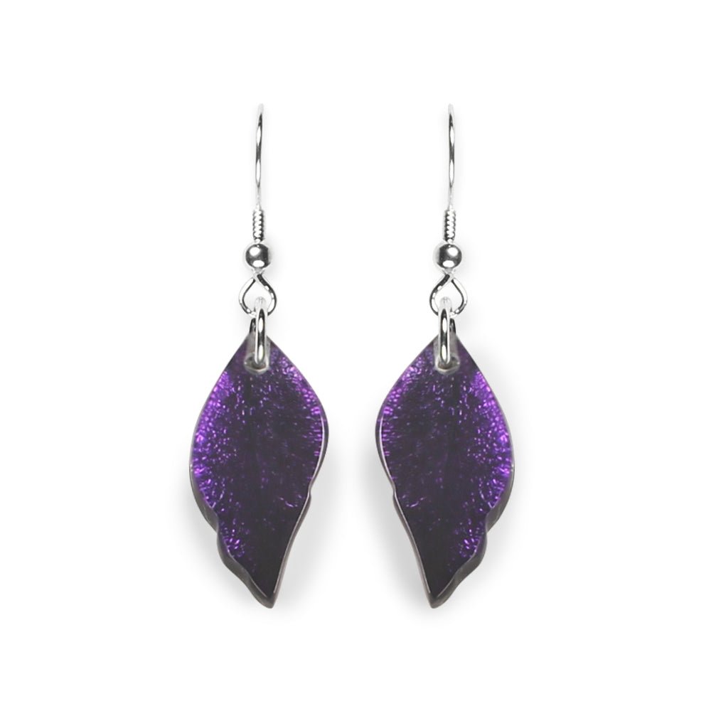Peacock Skeletal Leaf Combi Fish Hook Earrings | The Jewellery Stop