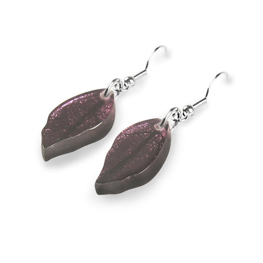 Rainbow Skeletal Leaf Combi Fish Hook Earrings | The Jewellery Stop