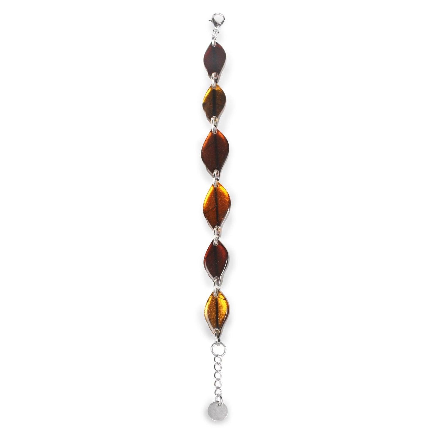 Paprika Skeletal Leaf Combi Bracelet | The Jewellery Stop