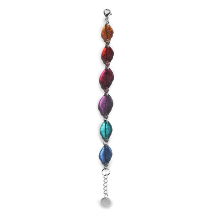Rainbow Skeletal Leaf Combi Bracelet | The Jewellery Stop