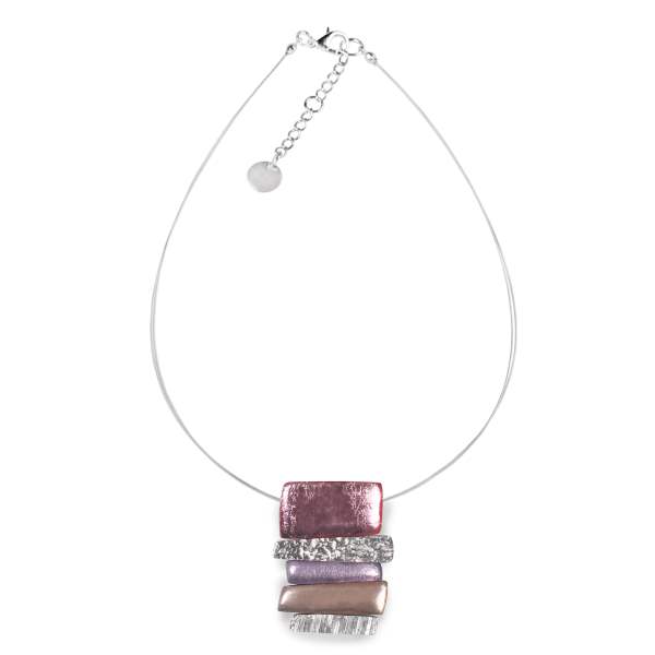 Blush Textured Stack Pendant on Wire