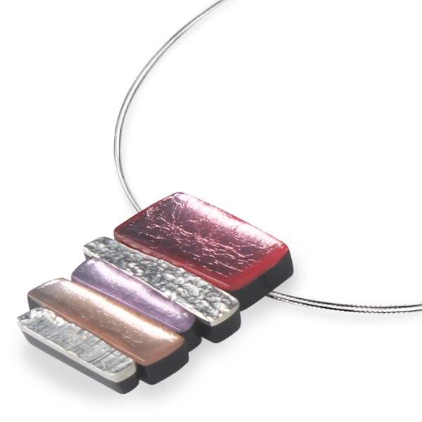 Blush Textured Stack Pendant on Wire