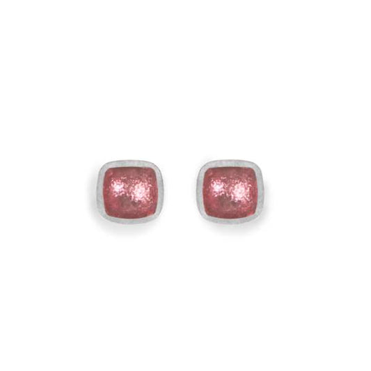 Pink Textured Stack Stud Earrings | The Jewellery Stop