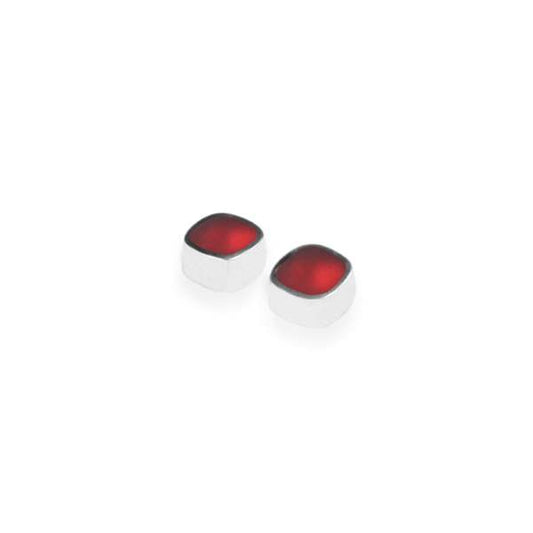 Red Textured Stack Stud Earrings | The Jewellery Stop