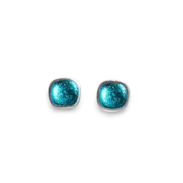 Teal Textured Stack Stud Earrings | The Jewellery Stop