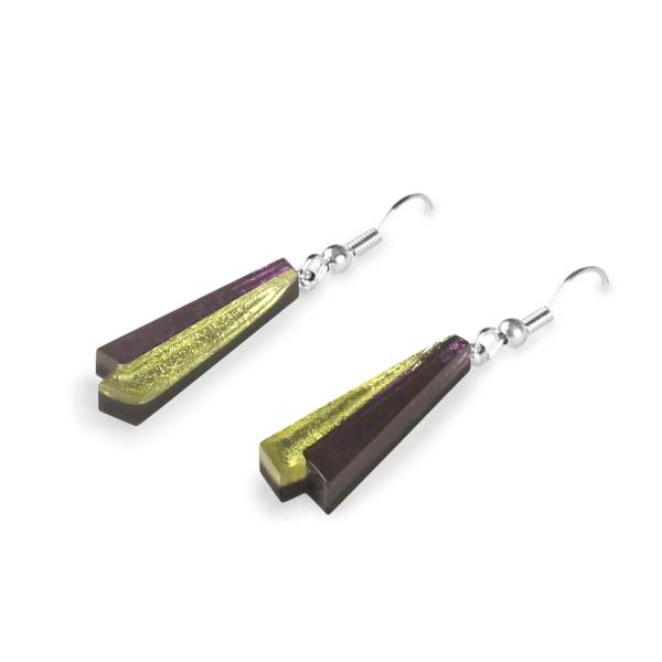 Kingfisher Shard Fish Hook Earrings