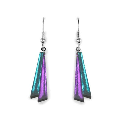 Peacock Shard Fish Hook Earrings | The Jewellery Stop