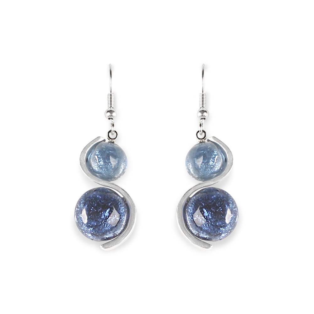 Navy Bubble Fish Hook Earrings | The Jewellery Stop