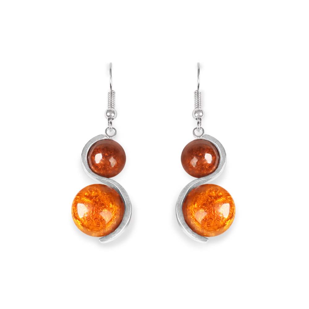 Paprika Bubble Fish Hook Earrings | The Jewellery Stop