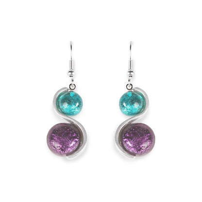 Peacock Bubble Fish Hook Earrings | The Jewellery Stop