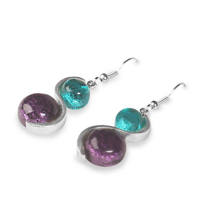 Peacock Bubble Fish Hook Earrings | The Jewellery Stop