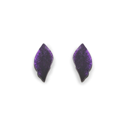 Peacock Skeletal Leaf Combi Stud Earrings | The Jewellery Stop