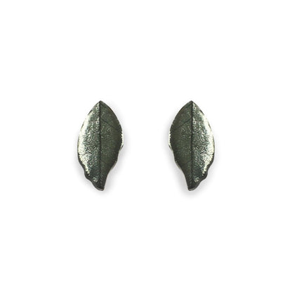 Pear Skeletal Leaf Combi Stud Earrings | The Jewellery Stop