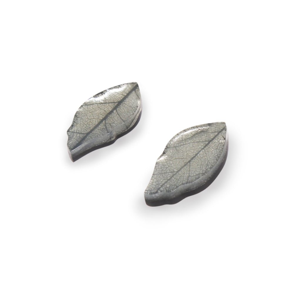 Silhouette Skeletal Leaf Combi Stud Earrings | The Jewellery Stop