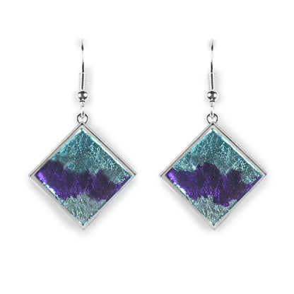 Turquoise Stained Glass Fish Hook Earrings | The Jewellery Stop