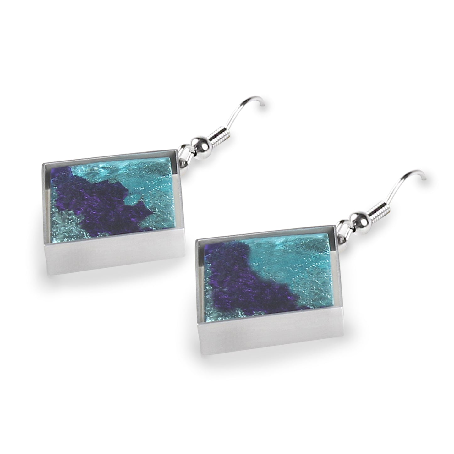 Turquoise Stained Glass Fish Hook Earrings | The Jewellery Stop