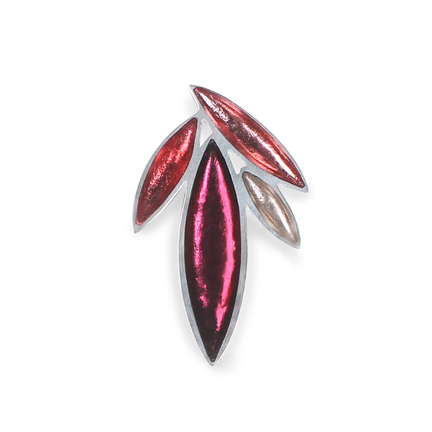 Raspberry Bamboo Shoot Brooch | The Jewellery Stop