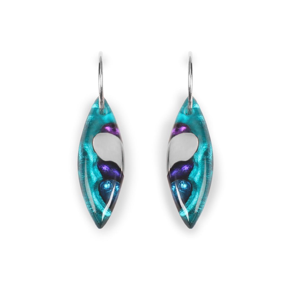 Peacock Pointed Pebble Mix Creole Earrings | The Jewellery Stop