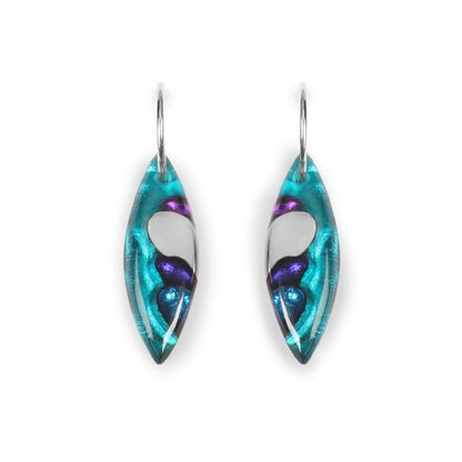 Peacock Pointed Pebble Mix Creole Earrings | The Jewellery Stop