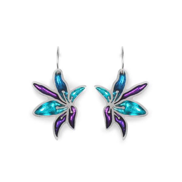 Peacock Orchid Flower Creole Earrings | The Jewellery Stop