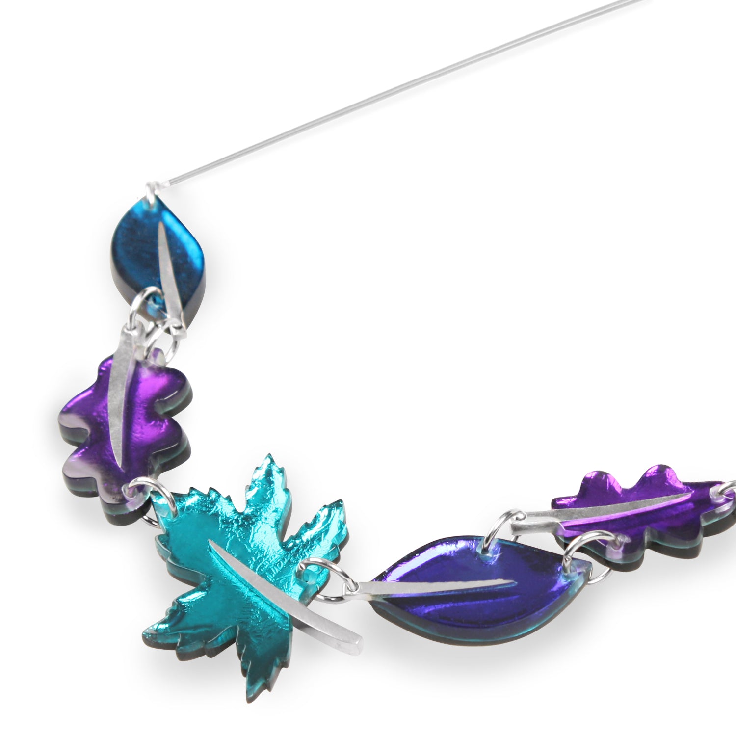 Peacock Assorted Leaf Combi Necklace