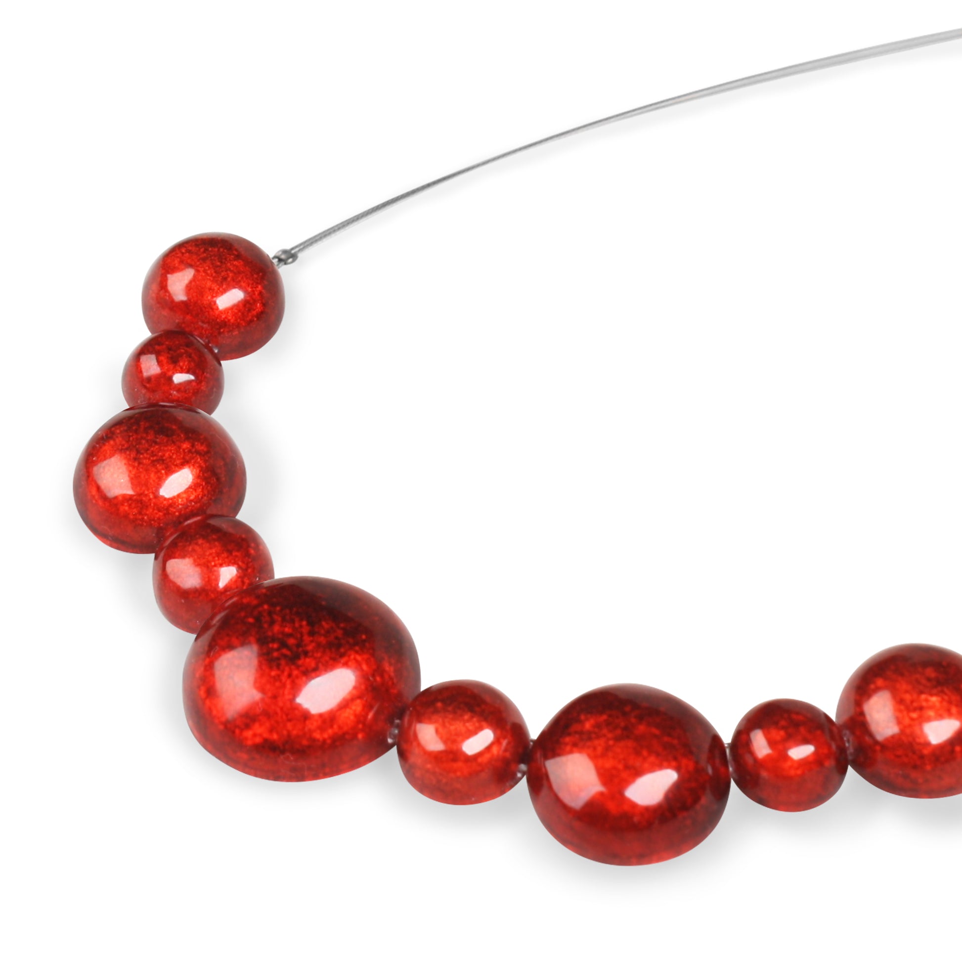 Red Cabouchon Classic Combi Necklace
