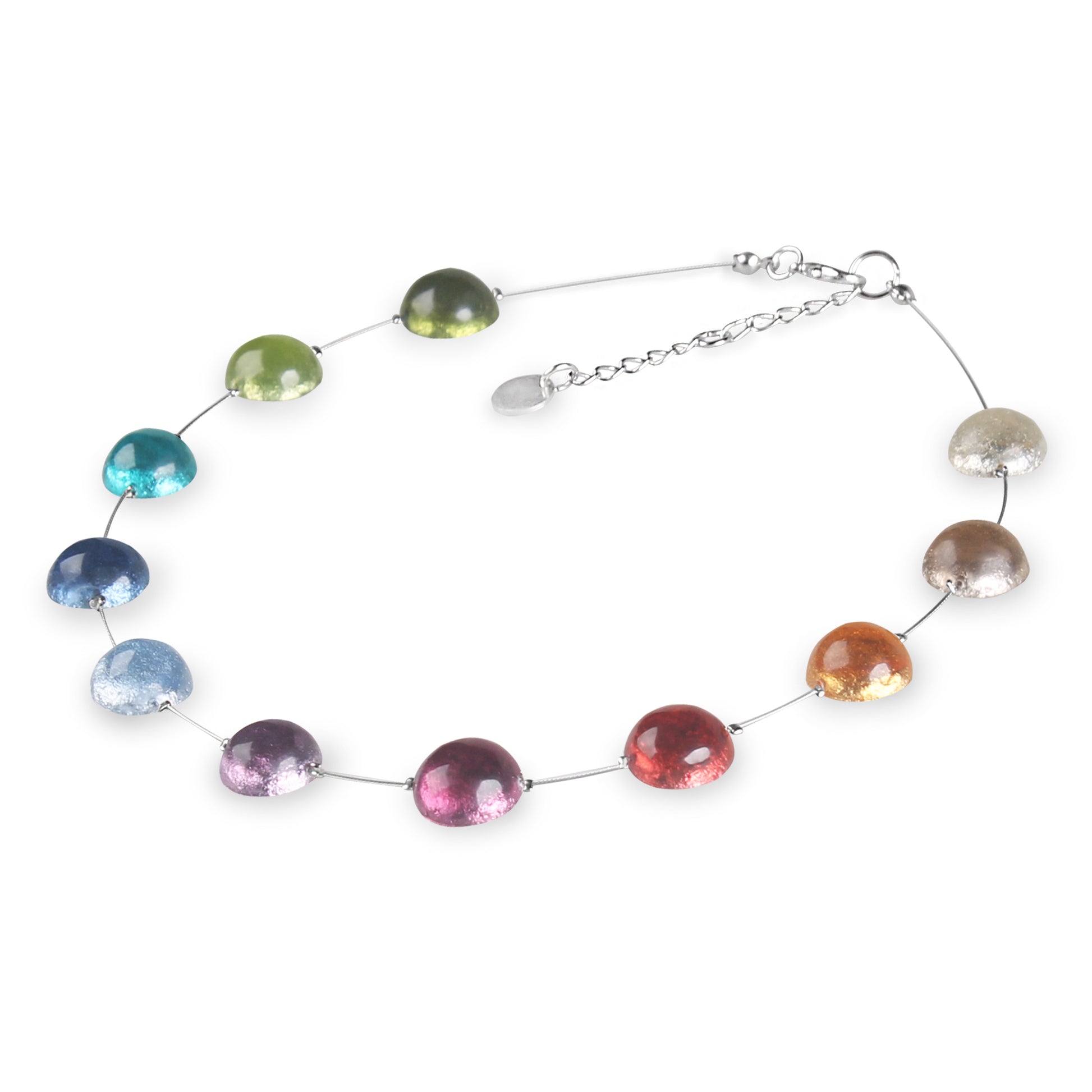 Rainbow Cabouchon Floating Combi Necklace