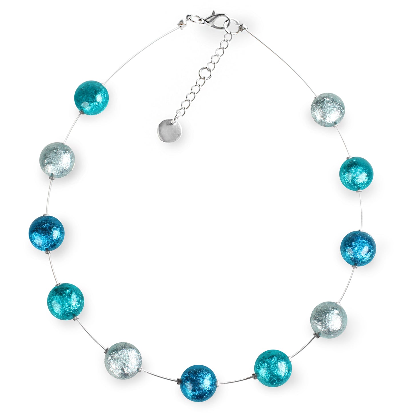 Teal Cabouchon Floating Combi Necklace