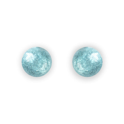 Aqua Cabouchon Combi Medium Stud Earrings | The Jewellery Stop
