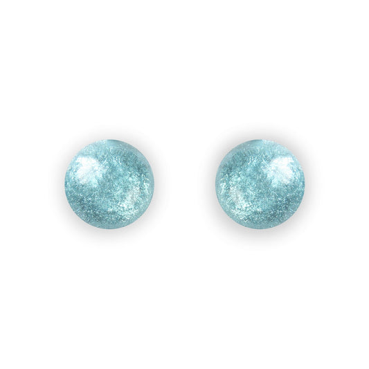 Aqua Cabouchon Combi Medium Stud Earrings | The Jewellery Stop