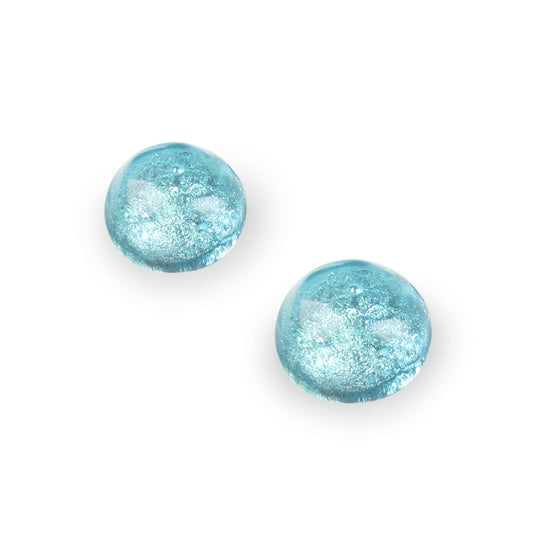 Aqua Cabouchon Combi Medium Stud Earrings | The Jewellery Stop