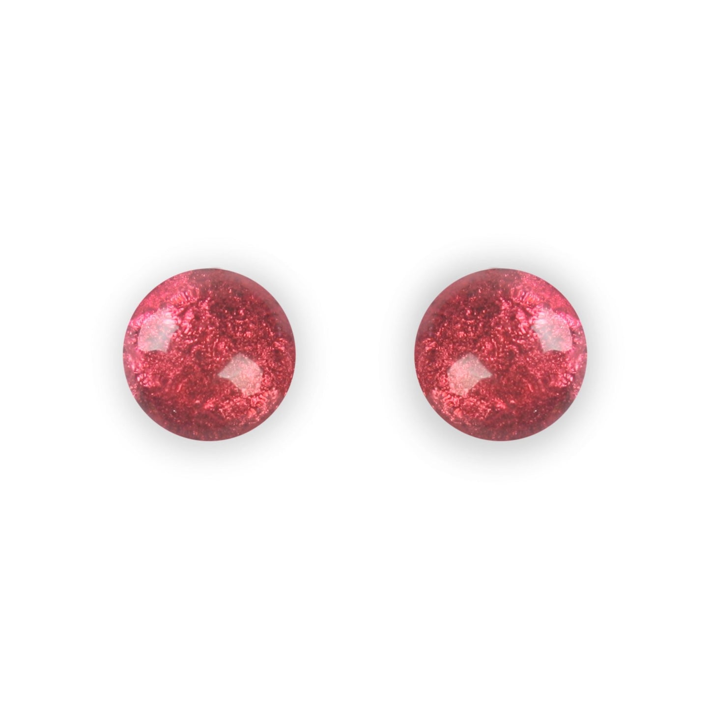 Raspberry Cabouchon Combi Medium Stud Earrings | The Jewellery Stop