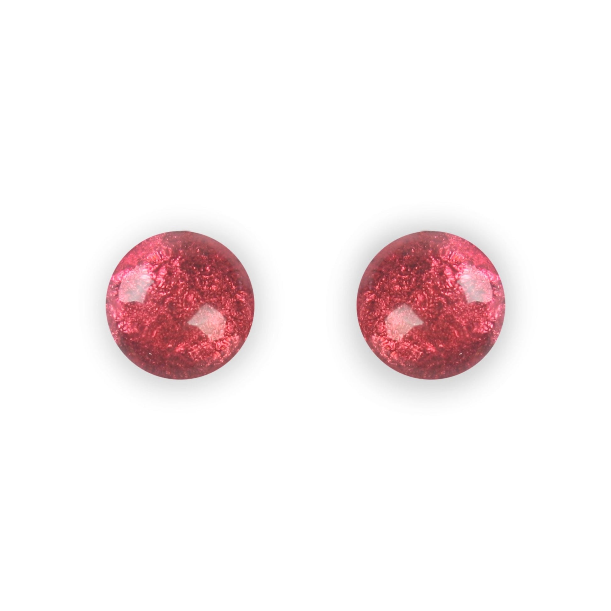 Raspberry Cabouchon Combi Medium Stud Earrings | The Jewellery Stop