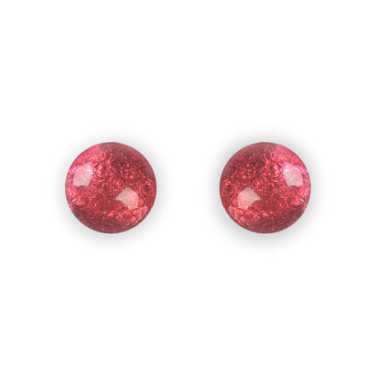 Raspberry Cabouchon Combi Medium Stud Earrings | The Jewellery Stop