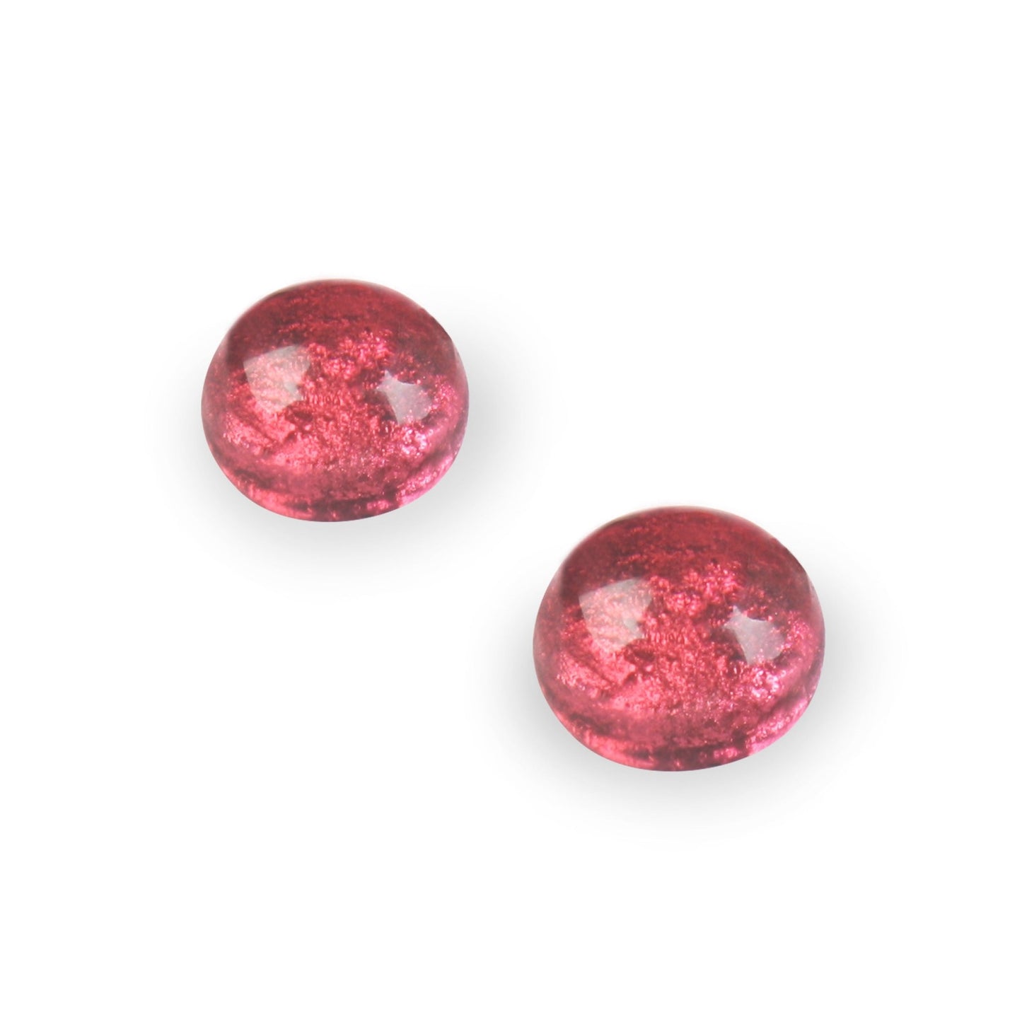 Raspberry Cabouchon Combi Medium Stud Earrings | The Jewellery Stop