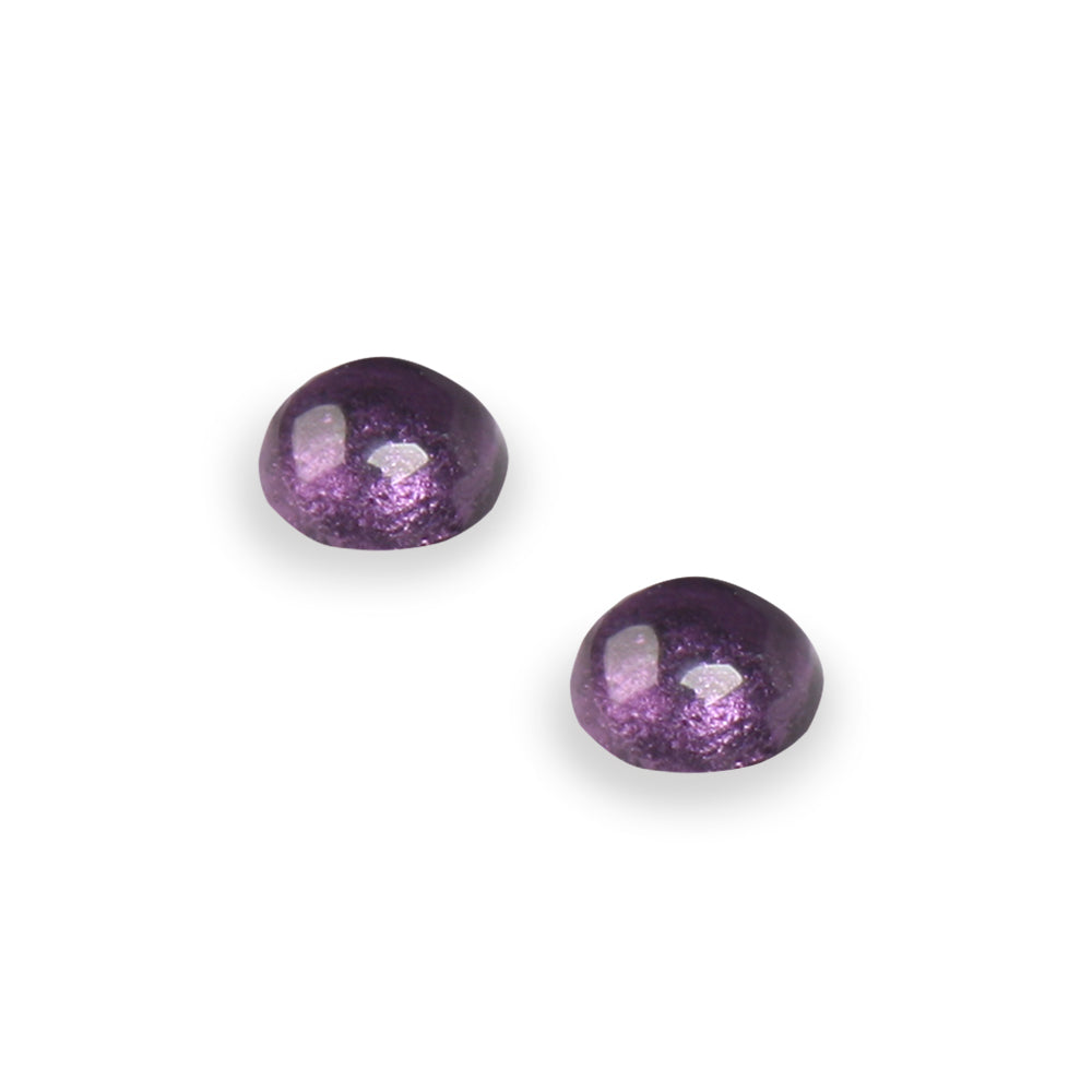 Aubergine Cabouchon Combi Small Stud Earrings