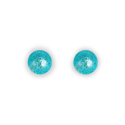 Teal Cabouchon Combi Small Stud Earrings | The Jewellery Stop