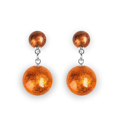 Paprika Cabouchon Combi Dangle Stud Earrings | The Jewellery Stop