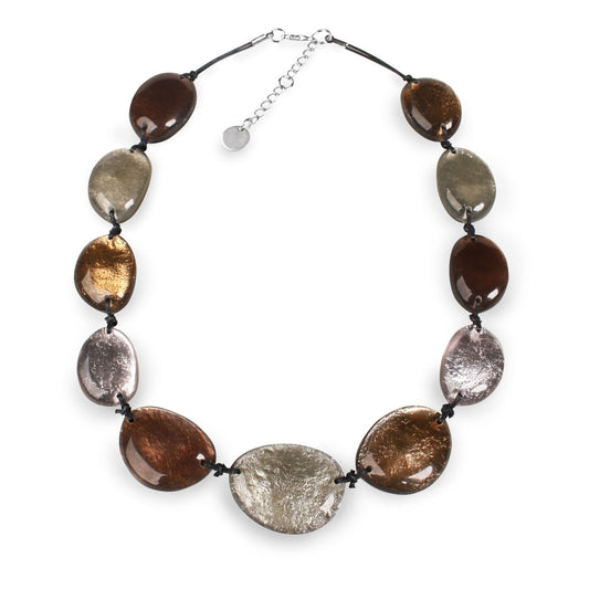 Mink Pebble Combi Long Necklace | The Jewellery Stop