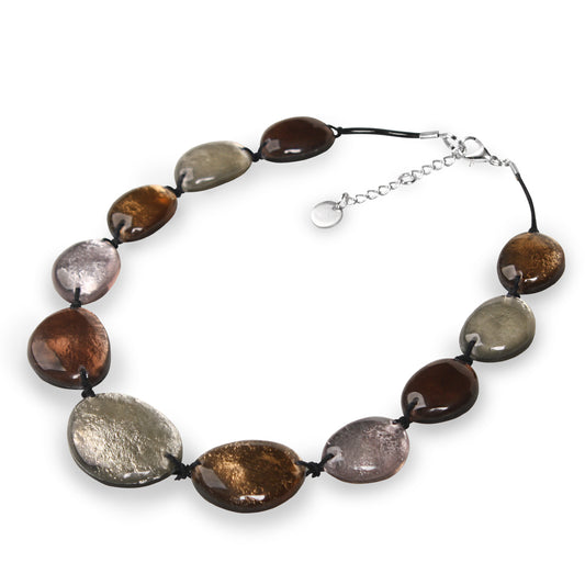 Mink Pebble Combi Long Necklace | The Jewellery Stop