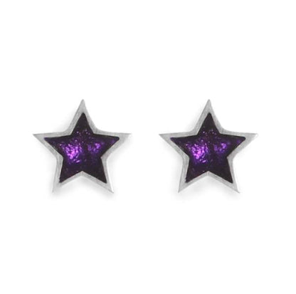 Peacock Pewter Star Resin Stud Earrings | The Jewellery Stop