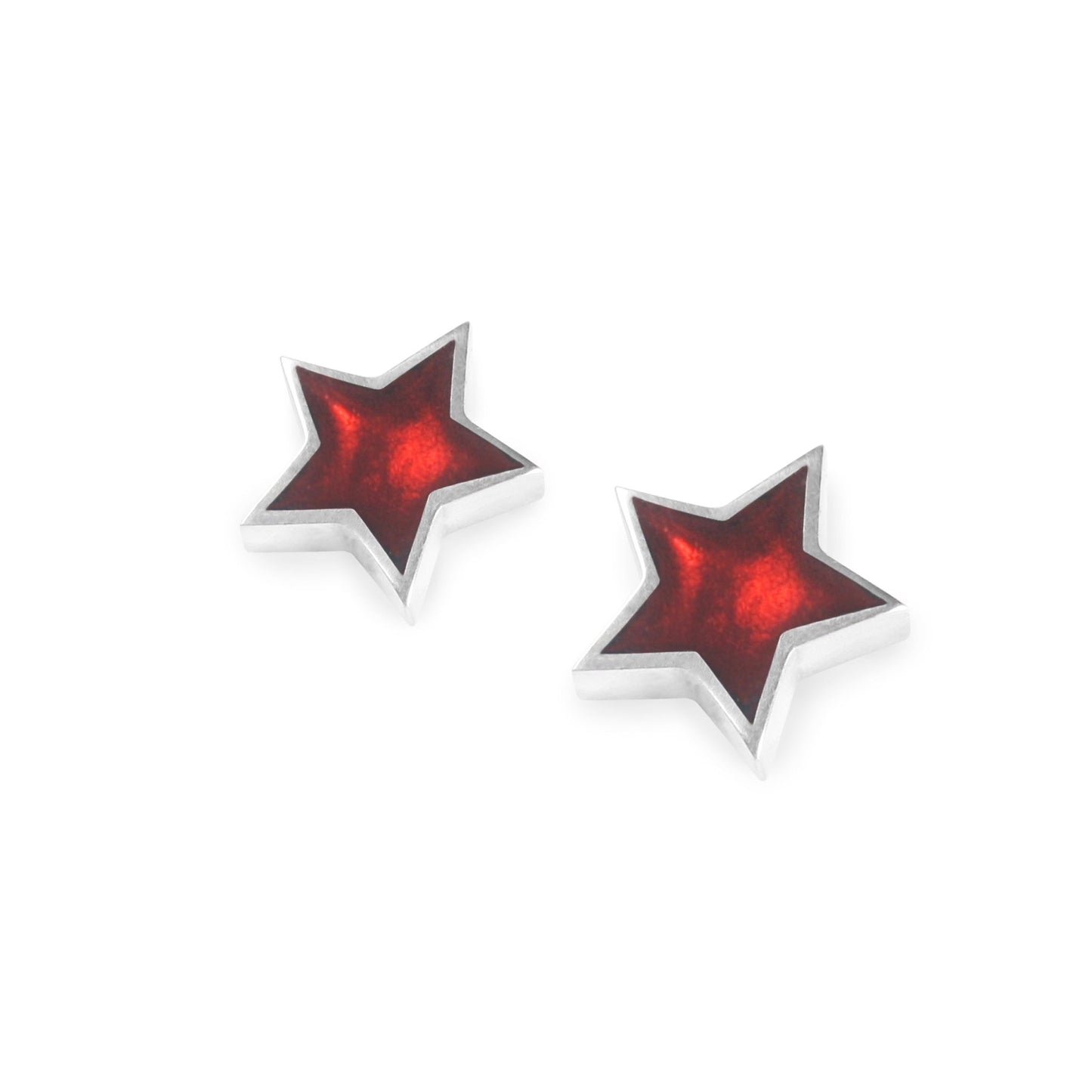 Red Pewter Star Resin Stud Earrings | The Jewellery Stop