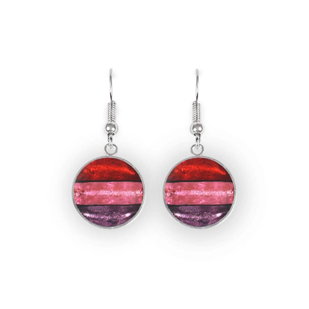 Trifle Aluminium Stripe Circle Fish Hook Earrings | The Jewellery Stop